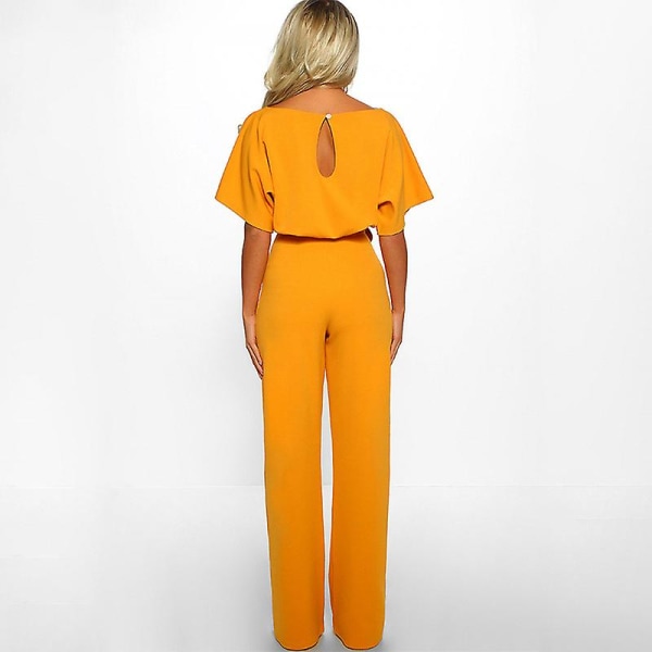 Dame Jumpsuit Casual Vide Ben Dame Aftenfest Lang Playsuit Yellow 2XL