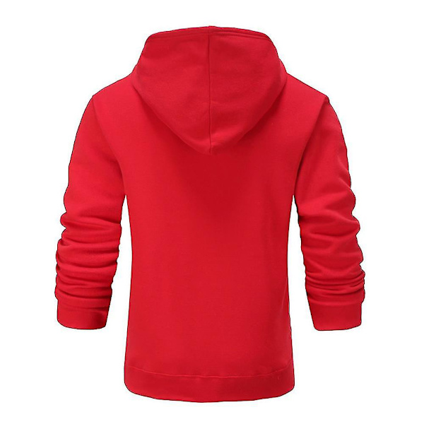 Miesten Naisten Pitkähihainen Hupullinen Paita Urheilu Pusero Topit Red XL