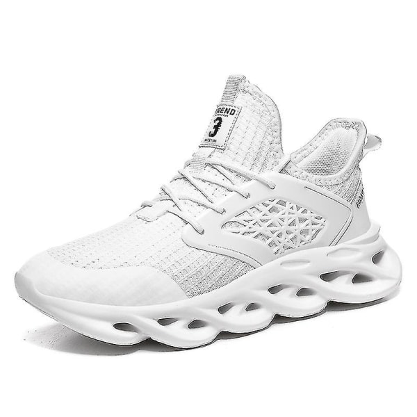 Nya Trend Herr Sneakers Löparskor Tennisskor Lätta Ventilerande Sport Atletiska 3c553 White 42
