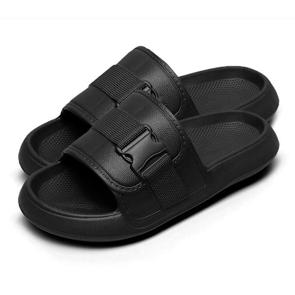 Lätta Tofflor Bekväma Vardagstofflor Öppen Tå Platå Sandaler Strandskor För Par Black 40 41