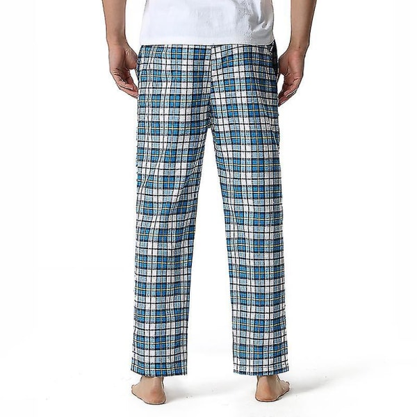 Herre Bomuld Vævede Pyjamasbukser, Letvægts Lounge Sovbukser med Tern COLOR 10 XL