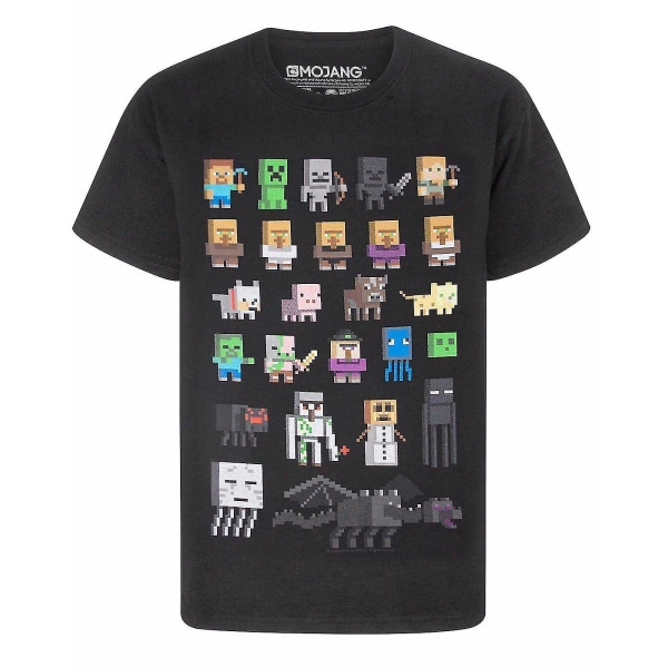 T-shirt för pojkar | Barn Sprites Characters Gamer Presenter Merchandise | Barns svart kortärmad topp 7-8 Years