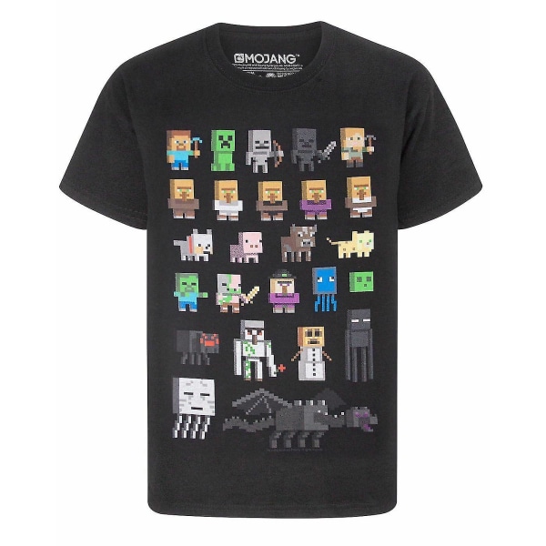 T-shirt för pojkar | Barn Sprites karaktärer Gamer presenter Merchandise | Barn Svart kortärmad topp 12-13 Years