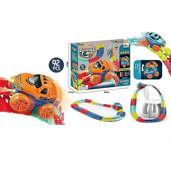 Spår Rullbanor Leksak Elektrisk Rälsbil Monterad Leksak För Barn Barn Present 184pcs