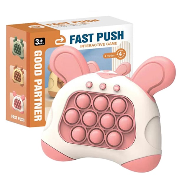 Snabb Tryck Bubbel Spel Leksak Med Ljus, Barn Vuxna Ångestlindring Handhållen Elektronisk Leksak, Roligt Multiplayer Party Familjespel Pink