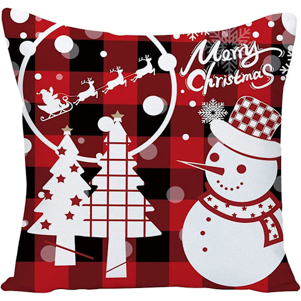 4-pack Merry Christmas Design Kuddfodral Prydnadskuddar för Soffa Julrumsdekorationer 45 x 45 cm