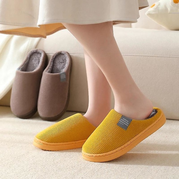 Vinter Innendørs Dame Tøfler Varme Høst Sklisikre Hjem Plysj Anti-skli Herre Sko Hus Gulv Myke Stille Slippers red 38 39