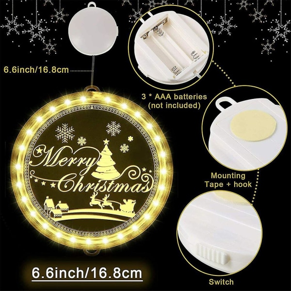 Jul Fairy Ljusslinga Dekor Dörr Fönster Lampa Julgran Ornament E