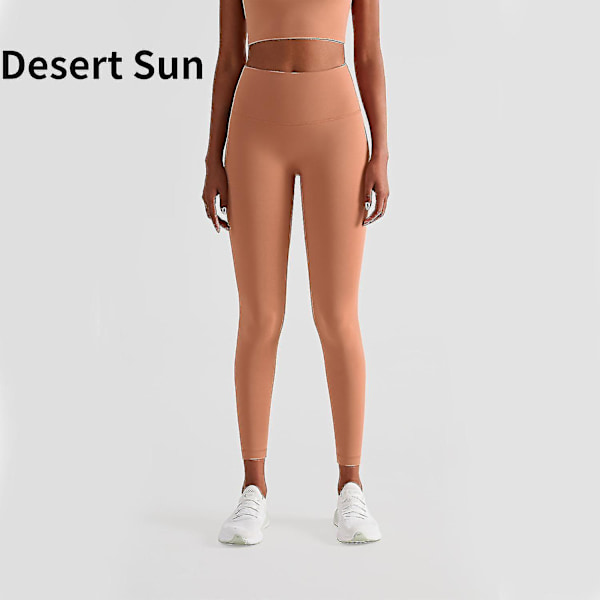 Korkeavyötäröiset Naked Feeling -leggingsit Push Up -urheiluvaatteet naisille Fitness Juoksu Jooga Housut Energy Saumattomat Leggingsit Kuntosalileggingsit tytöille Desert Sun L