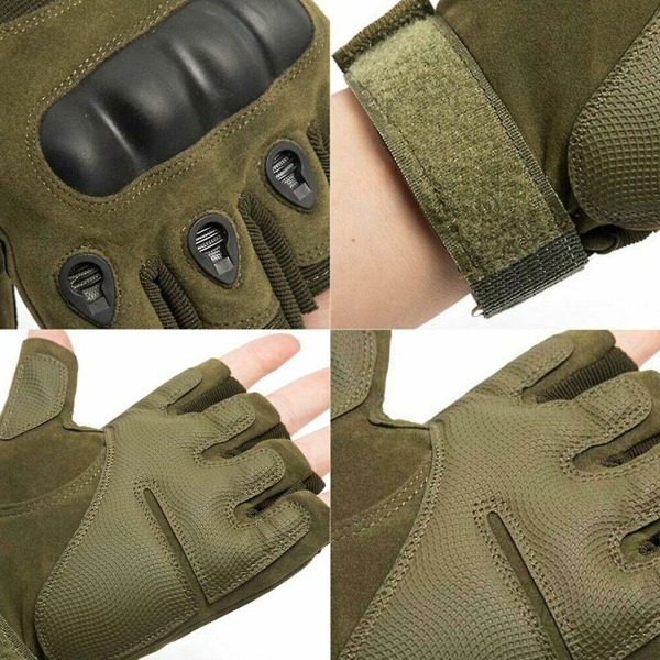 Motorcykelhandsker Sport Halv Finger Vandring Jagt Green M