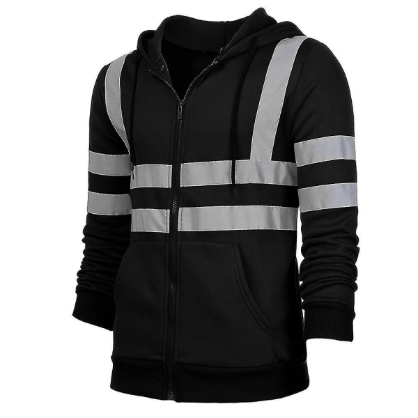 Reflexrandiga arbetskläder för män inom renhållning Black 3XL