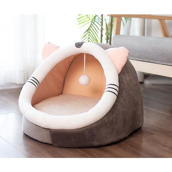 Kattesenger for innekatter eller små hunder, maskinvaskbare kattesenger khaki 36*35*36cm