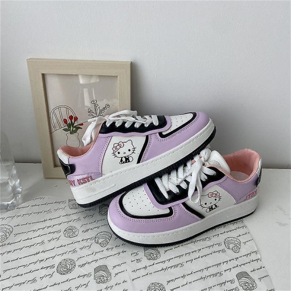 Kawaii Sanrio Hellokittys Lette Åndbare Sko Allround Pink Dame Sko Sneakers Casual Sko Fuld Skostørrelse Til Piger Gave 38 HelloKitty-2