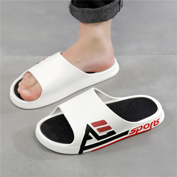 Sommar Herr Tjock Sula Tofflor Halkfria Dusch Badrumstofflor Lämpliga För Camping Inomhus Promenader White 43