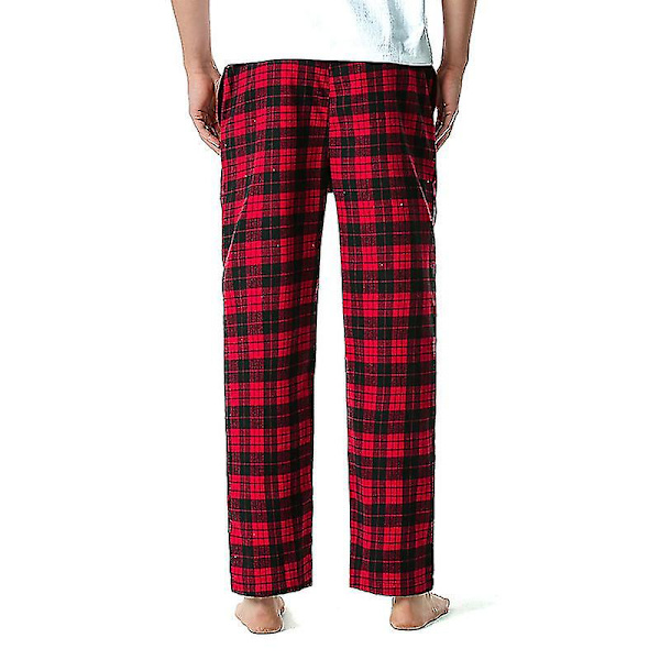 Miesten puuvillaiset kudotut pyjamahousut, ruudulliset kevyet olohousut COLOR 5 M