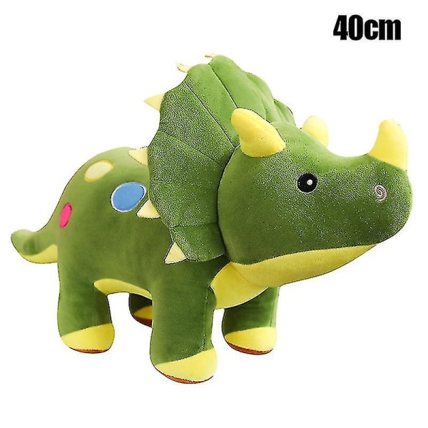 Triceratops plyschleksak fylld dinosaurie plyschkudde mjuk fluffig docka present för alla åldrar och 40cm Triceratops Green