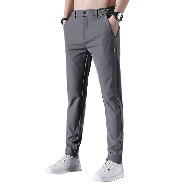 Golfbyxor för män Snabbtorkande Långa Bekväma Fritidsbyxor Med Fickor Dark Grey 28