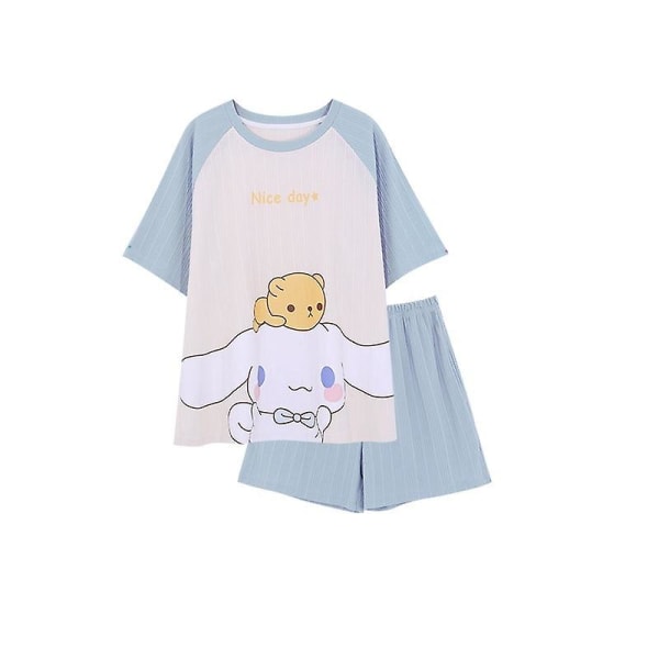 Sanrios Kawaii Cinnamoroll Cartoon Bomullspyjamas Kortärmad Shorts Tunn Söt Hemkläder Set Kan Bäras Utomhus XXL Cinnamoroll
