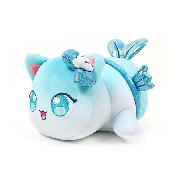 Meows Aphmau Plyschdocka Mee Meow Leksak Cola Pommes Frites Hamburgare Bröd Enhörning Ren Mat Katt Gosedjur Kudde Gåvor mermaid cat
