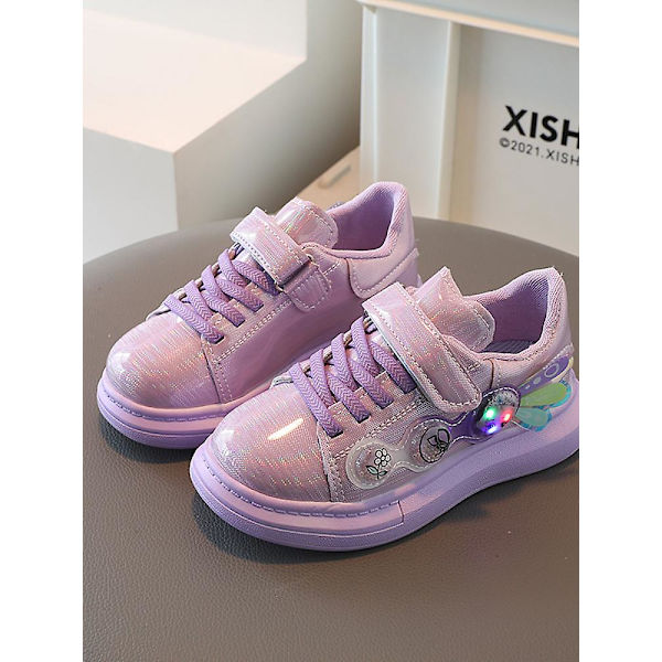 Mesh Sko Skridsikre Bløde Såler Småbørnssko Børnesko Pigesko Casual Sko Tegneserie Pige Mønster 2309purple 25
