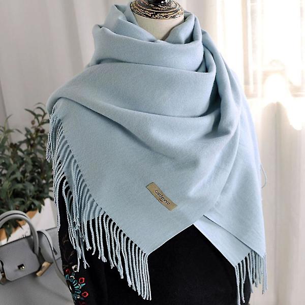 Dame Tørklæde Tæppe Tørklæde Dame Cashmere Følelse Cashmere Sjal Blue-gray