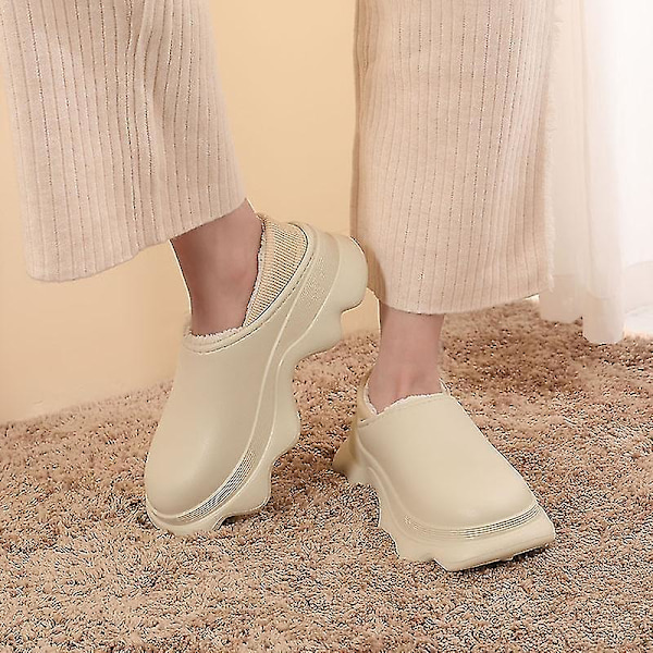 Dame Bomuldssko Mode Sandaler Udendørs Indendørs Skridsikre Sko Yj2024 Beige 40-41
