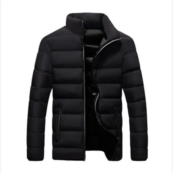 Miesten Kuitutäytteinen Tikattu Lyhyt Takki Tuulenpitävä Talvitakki Black 5XL