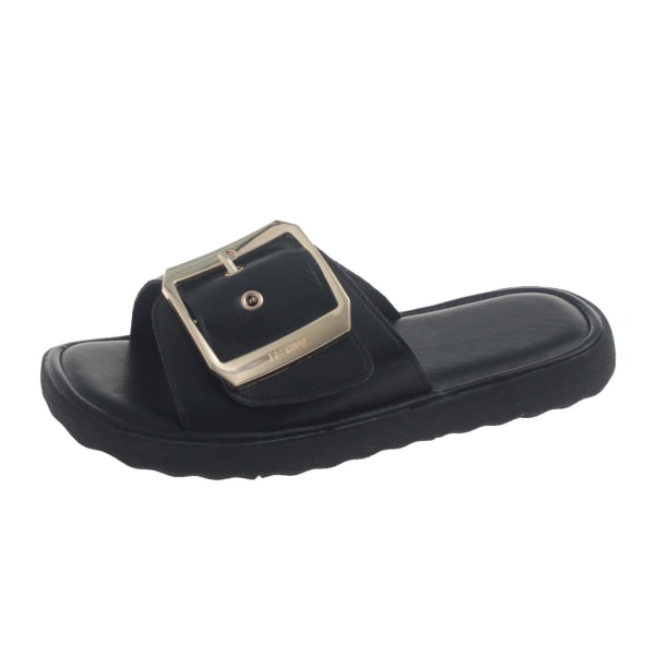 Sommarsandaler för damer, halkfria, snabbtorkande, tjocka, med spänne, dekorativa tofflor, födelsedagspresenter till damer White 39