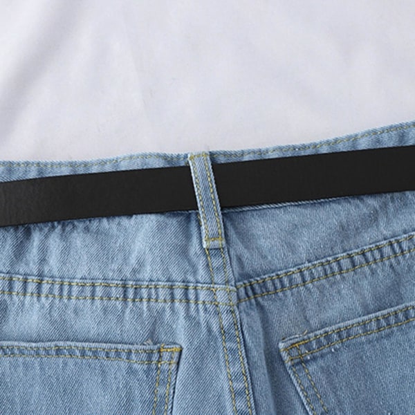 Dam Hög Midja Denimshorts Kvinnliga Korta Jeans Med Rem För Vardaglig Shopping Resor Black 2XL