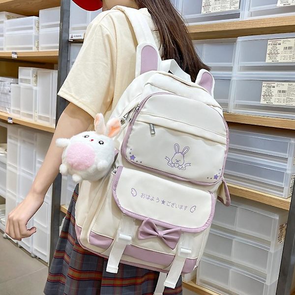 Skolesekk Jenter Harajuku Grunnskoleelever Kontrastfarge Ryggsekk C