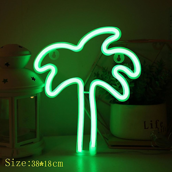 LED Neonljus Väggkonstskylt Sovrumsdekor Hängande Nattlampa Hemfest Högtidsdekor Julklapp Coconut Tree