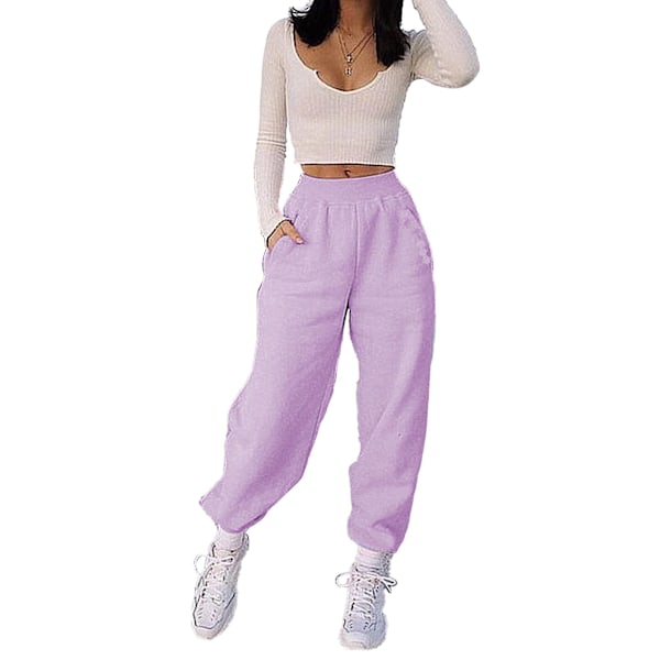 Dam Mode Sportbyxor Löpning Vandringsbyxor Långbyxor Violet M