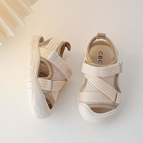 Sommar Baby Sandaler Mode Kors Webbing Mjuka Barn Skor Coola Pojkar Flickor Strand Sandaler Huvud Inslagna Småbarnsskor Pink 30