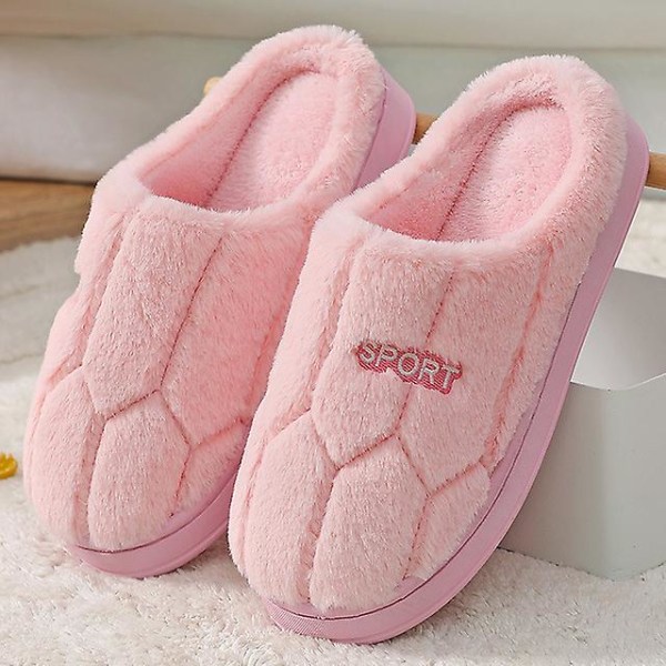 Vinter Indendørs Dame Hjemmesko Varme Efterår Skridsikre Hjemme Plys Anti-Skrid Herre Sko Hus Gulv Bløde Lydløse Sandaler light pink 36 37
