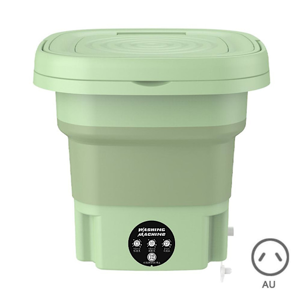 Foldbar Vaskemaskine Undertøj Sokker Vaskemaskine Bærbar Multifunktionel Tøjvasker Grass Green AU Plug
