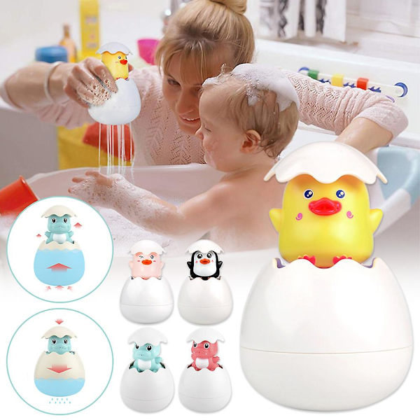 Badelegetøj med vandstråle til børn, søde dyreklækkende æg spray sprinkle legetøj til badekar pool badeværelse Yellow Duck