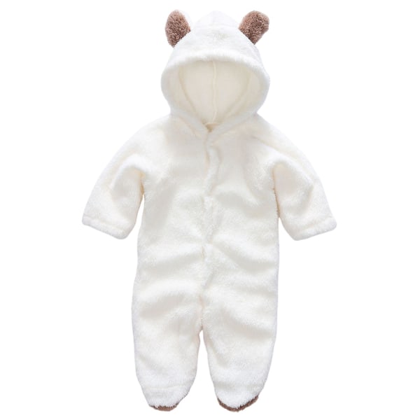Jumpsuit med huva för nyfödd Bekväm att bära med söt djurdesign För födelsedagspresenter Nyårspresenter White 0-3m
