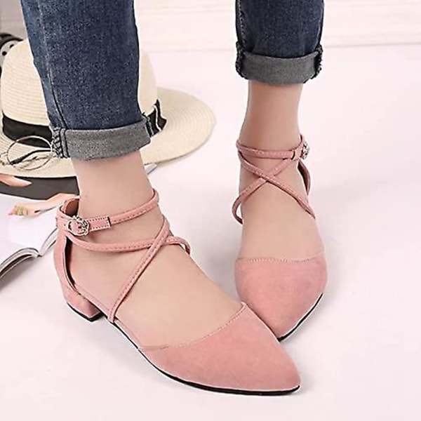 Sandaler for kvinner - spiss tå, ensfargede sandaler Pink 35