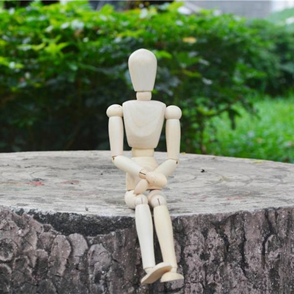 Skitserende Kunstner Bevægelige Lemmer Mandlig Træfigur Model Dukke Legetøj Skitse Mannequin Dukke 20 Cm