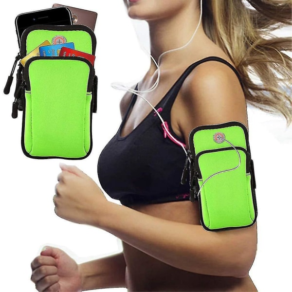 Universal Löpararmband, Arm Mobilhållare Sportarmband för löpning, fitness och gympass Green
