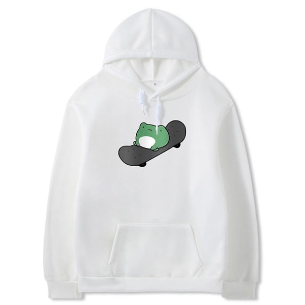 Langærmet Hættetrøje Løs Streetwear Pullover Casual Løse Sweatshirts Hættetrøjer Forår Sommer Par S Sweatshirt Skateboard Frø Purple L