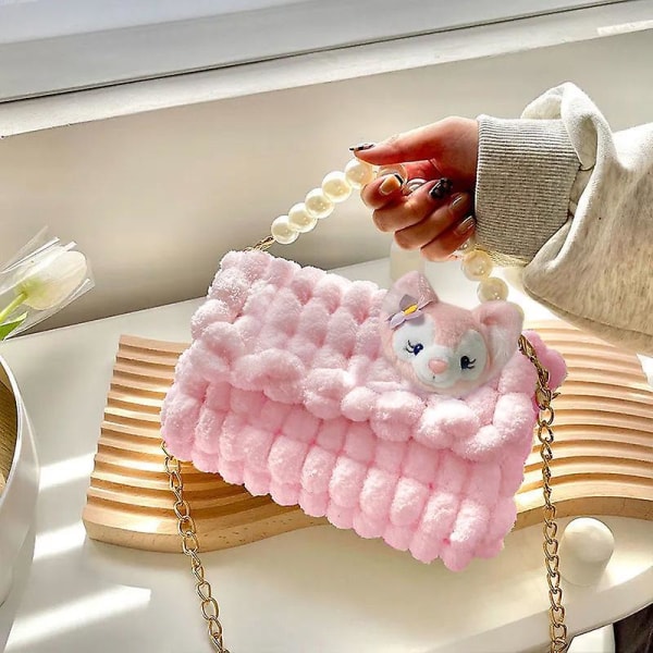 Julemote Ryggsekk DIY Håndvevd Veske Kawaii Liten Firkantet Veske Håndsøm Gaver Til Kjæreste Skrå Skulderveske DIY manual 13