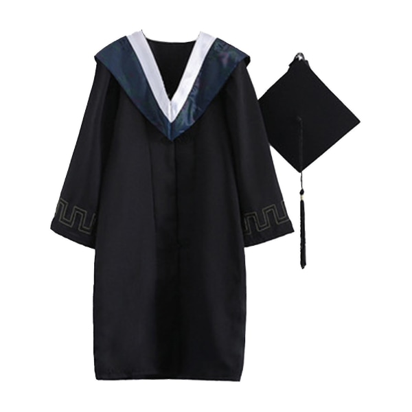 1 Set Vacker Fint Stickad Examensuniform Polyester Elegant Festlig Touch Examensklänning För Fotografering Qinhai Bästa Present White M
