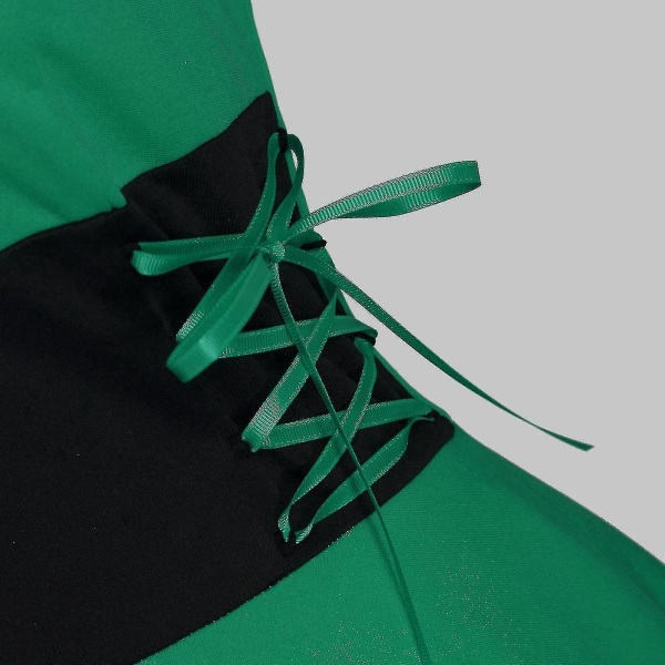 Grön dam vuxen julklänning Steam Asymmetrisk Sneer Style, polyestermaterial L
