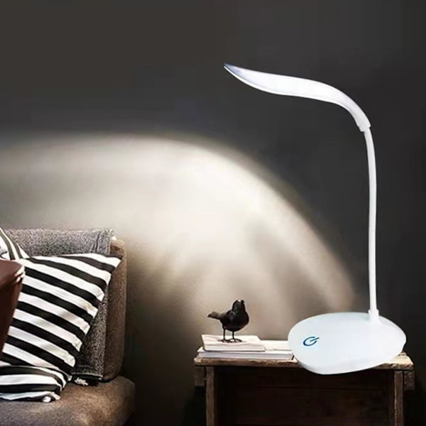 Mini Søt Nattbordslampe Justerbar Kropp Morsom Skrivebordslampe Tenåringer Studenter Beste Gave White