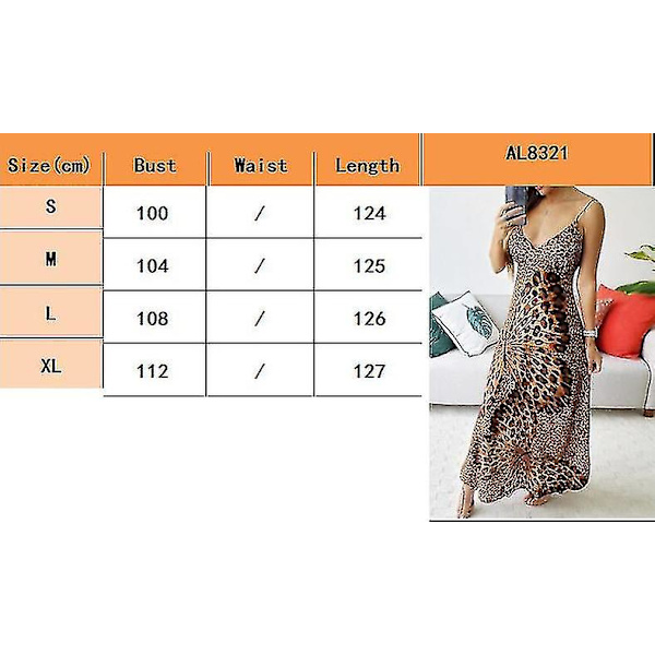 Damekjole Cheetah Sommerfugl Print Kjole Khaki M