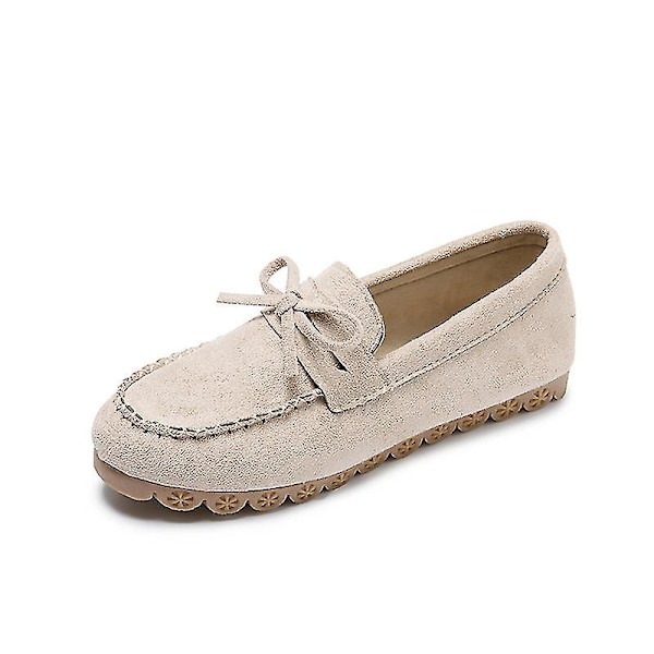Lågklackade Dam Skor med Cashmere Foder för Att Hålla Värmen Khaki Flats 40
