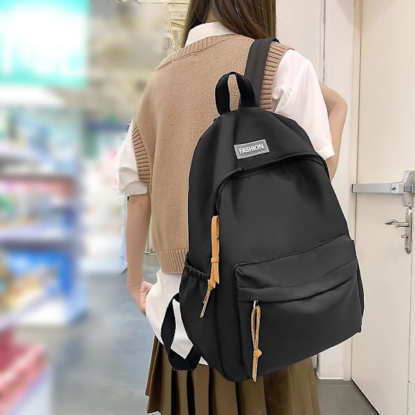 Estetisk Ryggsäck Dam Lättviktig Skolryggsäck Vattentät College Ryggsäck Casual Enfärgad Tillbaka Till Skolan Väska För Barn Flickor Pojkar Tonåringar Yellow