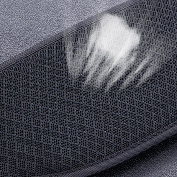 Erittäin ohut juoksuvyölaukku tekstuurisella PU-säädettävällä hihnalla urheiluun, treeniin, matkustamiseen ja patikointiin Dark Grey