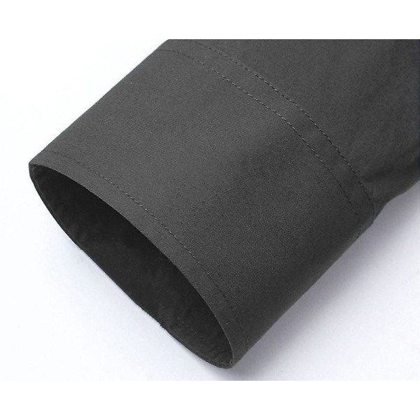 Herrskjorta långärmad slim fit enfärgad casual skjorta Black XL